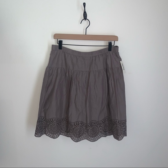 NWT OLD NAVY Gray Tan Embroidered Skirt Small - Picture 2 of 12